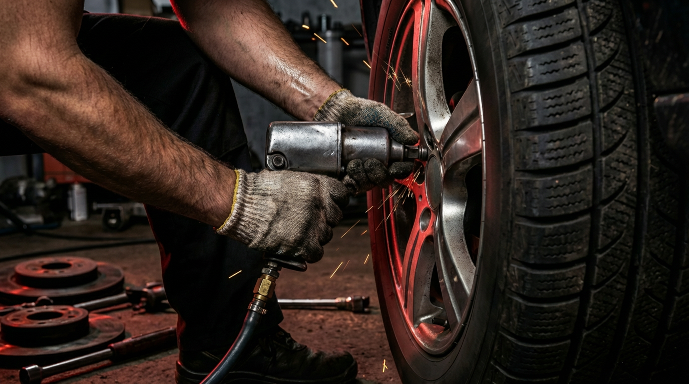 Mechaniker bei der Montage